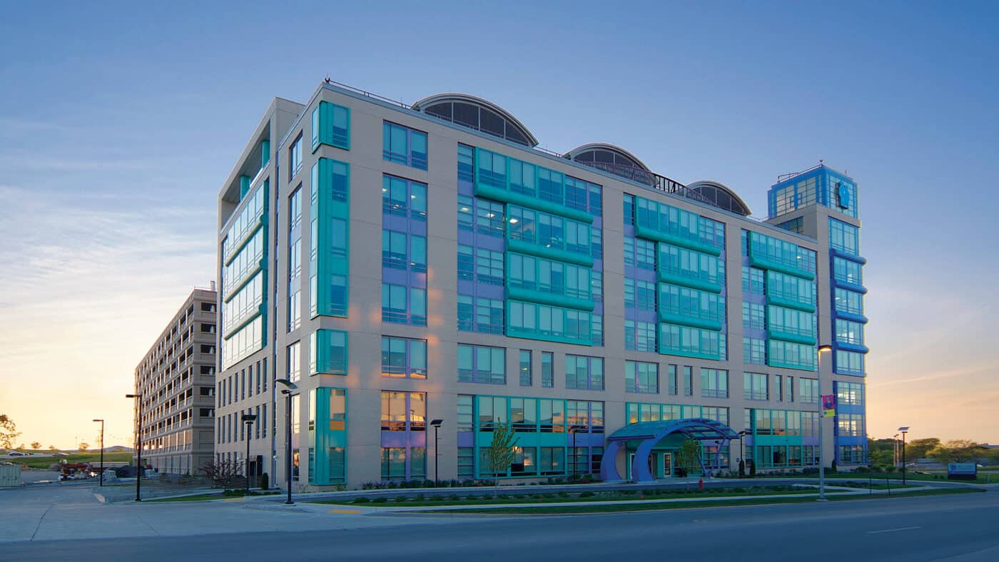 Children's Wisconsin - Corporate Center Exterior with Drive at Dusk