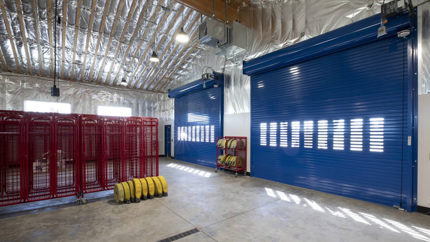 Elk Grove Unified School District Valley High School Fire Academy Overhead Doors in Truck Bays