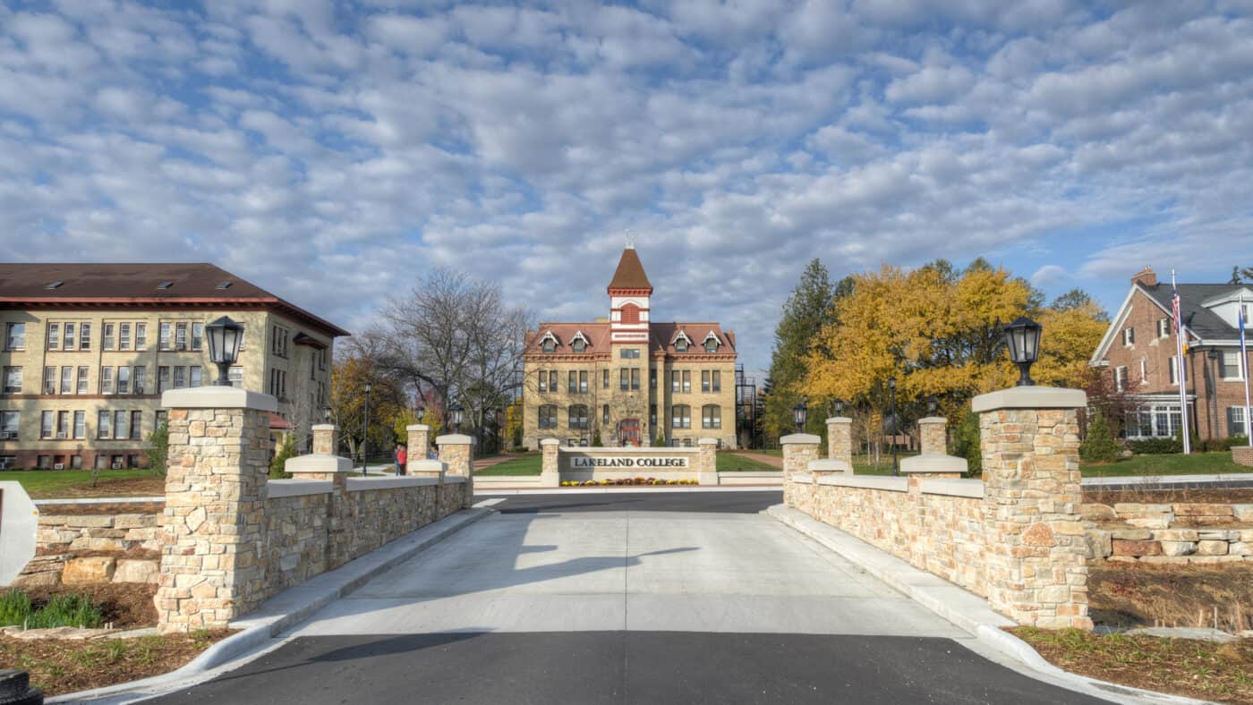 Lakeland University - Campus Entrance Redevelopment Construction with Stone Entry, Drive and Signage