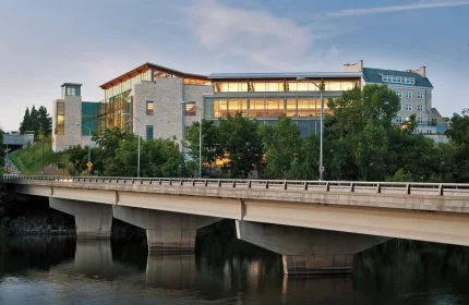 Lawrence University - Warch Campus Center - View from across Fox River