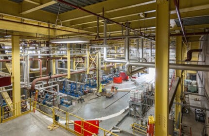 University of Wisconsin - Charter Street Heating Plant - Interior View of Mechanicals and Piping from Mezzanine